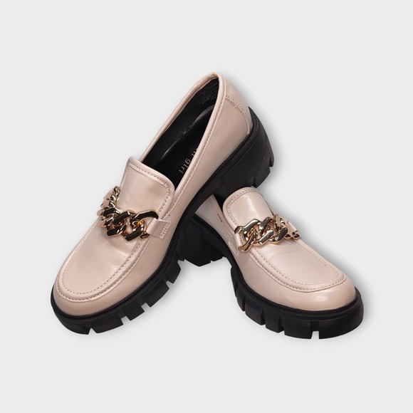 Madden Girl Shoes - Women's Madden Girl HOXY Y02J1 Hoxtonn Almond Loafers 2.5" Heel Size 8.5